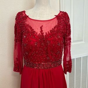 Juliet 600 chiffon floor length dress 3/4 sleeves beaded embroidery special gown